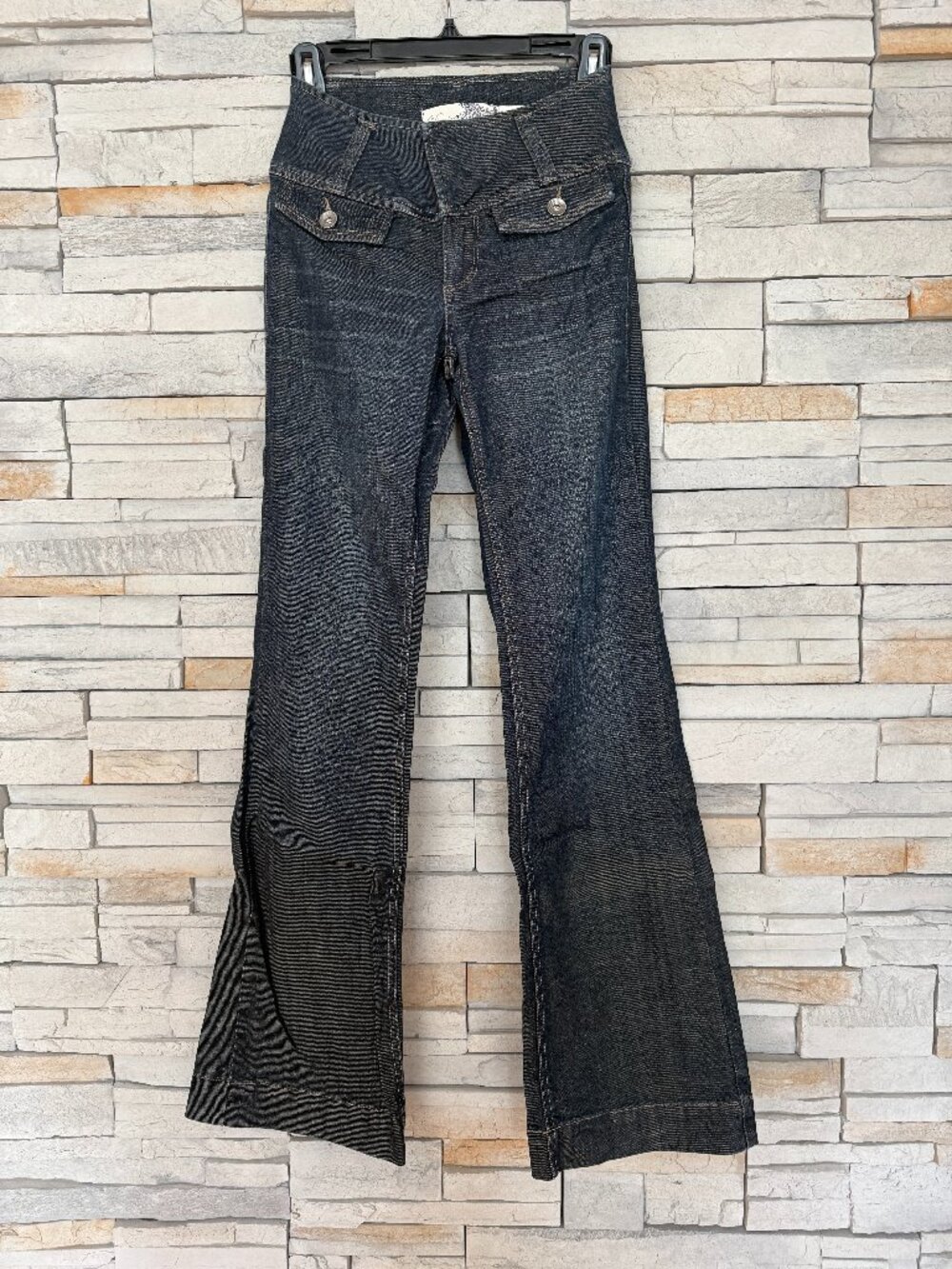 Le Chateau Dark Wash Wide Leg Flare Denim Jeans Sz 24